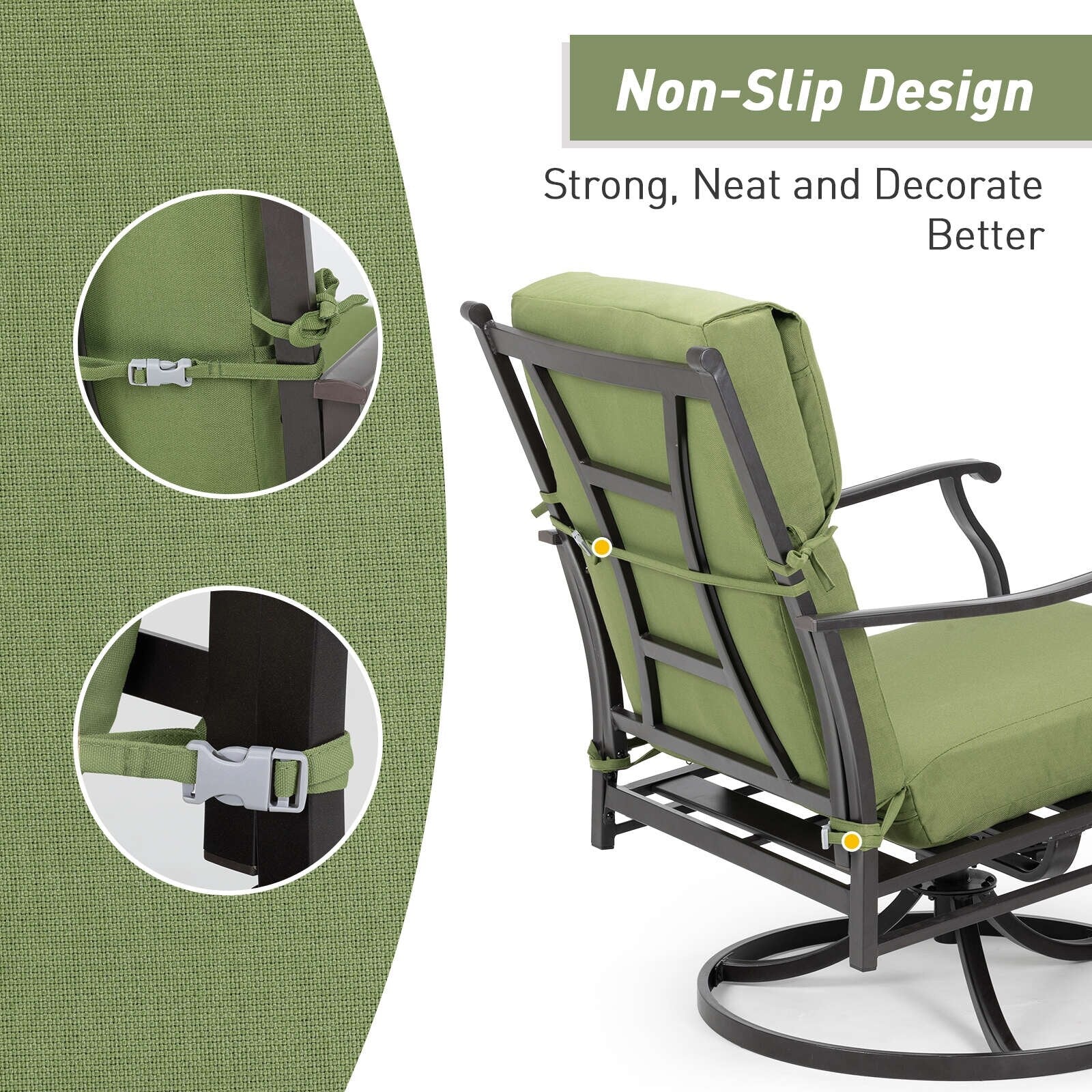 Lot de 4 coussins de chaise à dossier haut Aoodor Patio, 46 ​​x 21 x 4 pouces (coussins uniquement)