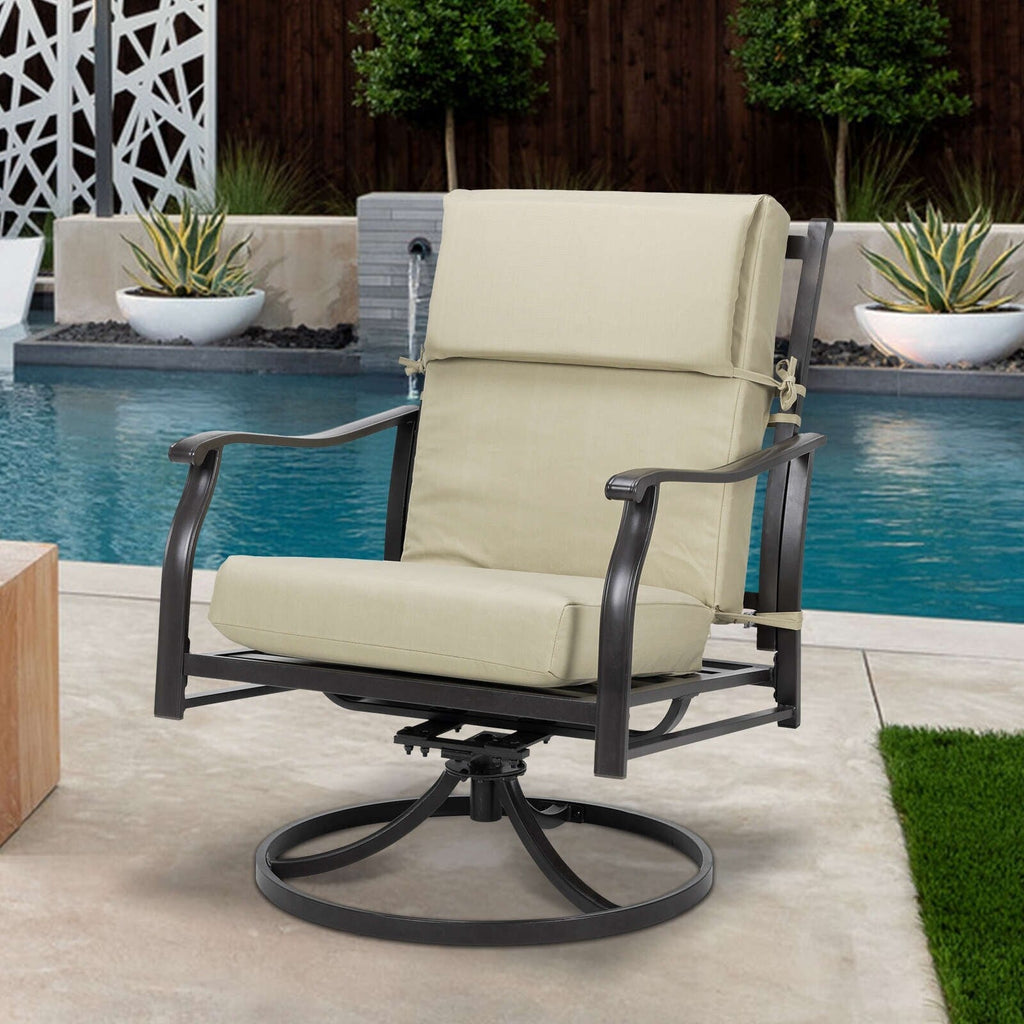 Lot de 4 coussins de chaise à dossier haut Aoodor Patio, 46 ​​x 21 x 4 pouces (coussins uniquement)