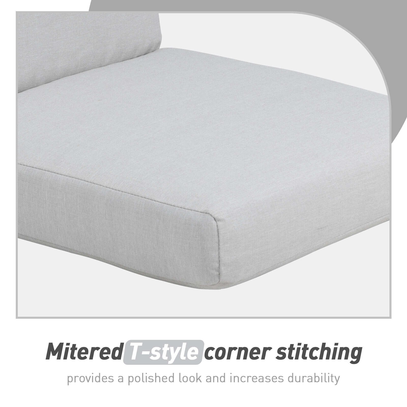 Lot de 4 coussins de chaise à dossier haut Aoodor Patio, 46 ​​x 21 x 4 pouces (coussins uniquement)