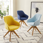 Fauteuil d'appoint pivotant Art Leon pour bureau moderne avec pieds en bois