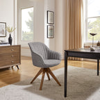 Fauteuil d'appoint pivotant Art Leon pour bureau moderne avec pieds en bois
