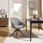 Fauteuil d'appoint pivotant Art Leon pour bureau moderne avec pieds en bois