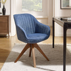 Fauteuil d'appoint pivotant Art Leon pour bureau moderne avec pieds en bois