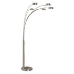 Lampadaire arqué en acier brossé Charlie de Strick &amp; Bolton à 5 lumières