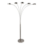 Lampadaire arqué en acier brossé Charlie de Strick &amp; Bolton à 5 lumières