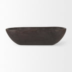 Bol oblong extra large Athena en bois récupéré noir-brun - 26,0 L x 10,0 l x 7,0 H