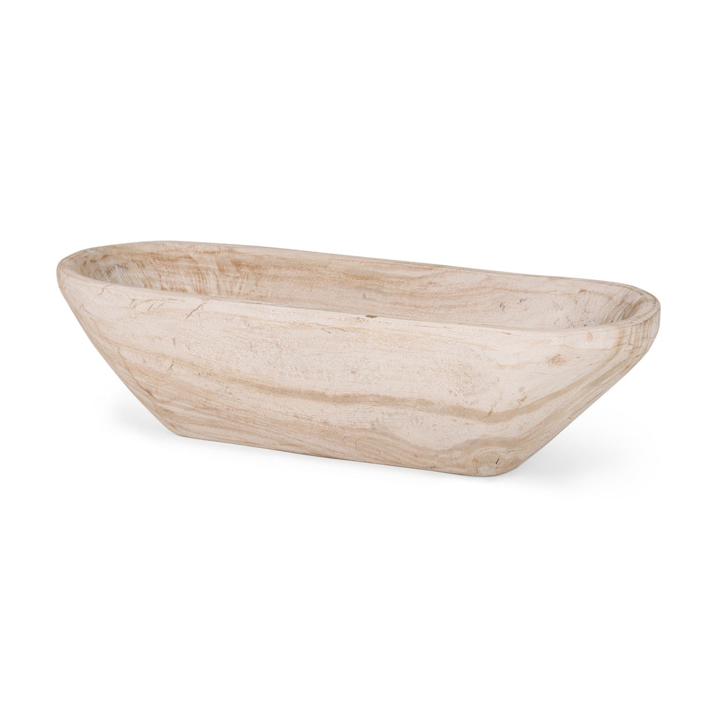 Bol oblong extra large Athena en bois récupéré noir-brun - 26,0 L x 10,0 l x 7,0 H
