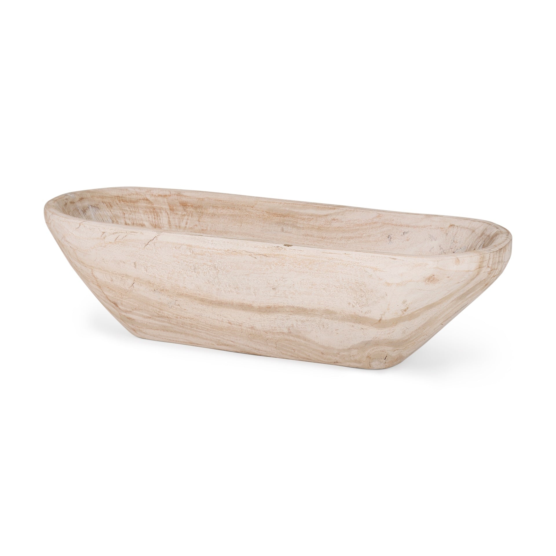 Bol oblong extra large Athena en bois récupéré noir-brun - 26,0 L x 10,0 l x 7,0 H