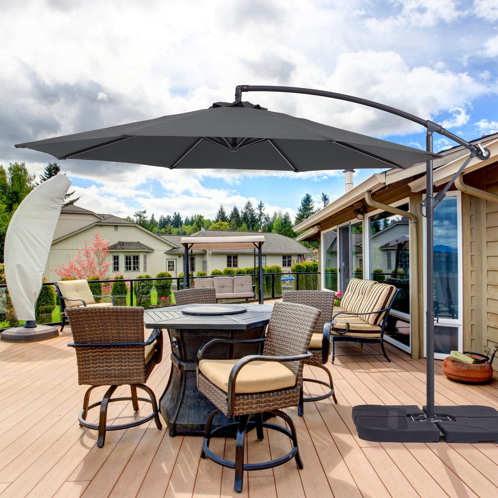 Parasol de patio décalé BONOSUKI de 10 pieds, parasol suspendu d'extérieur