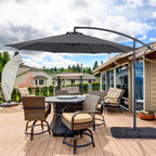 Parasol de patio décalé BONOSUKI de 10 pieds, parasol suspendu d'extérieur