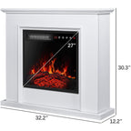 Cheminée électrique Bossin 43 avec manteau, insert de cheminée électrique de 23 pouces, meuble TV autonome avec foyer en bois