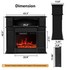 Cheminée électrique Bossin 43 avec manteau, insert de cheminée électrique de 23 pouces, meuble TV autonome avec foyer en bois