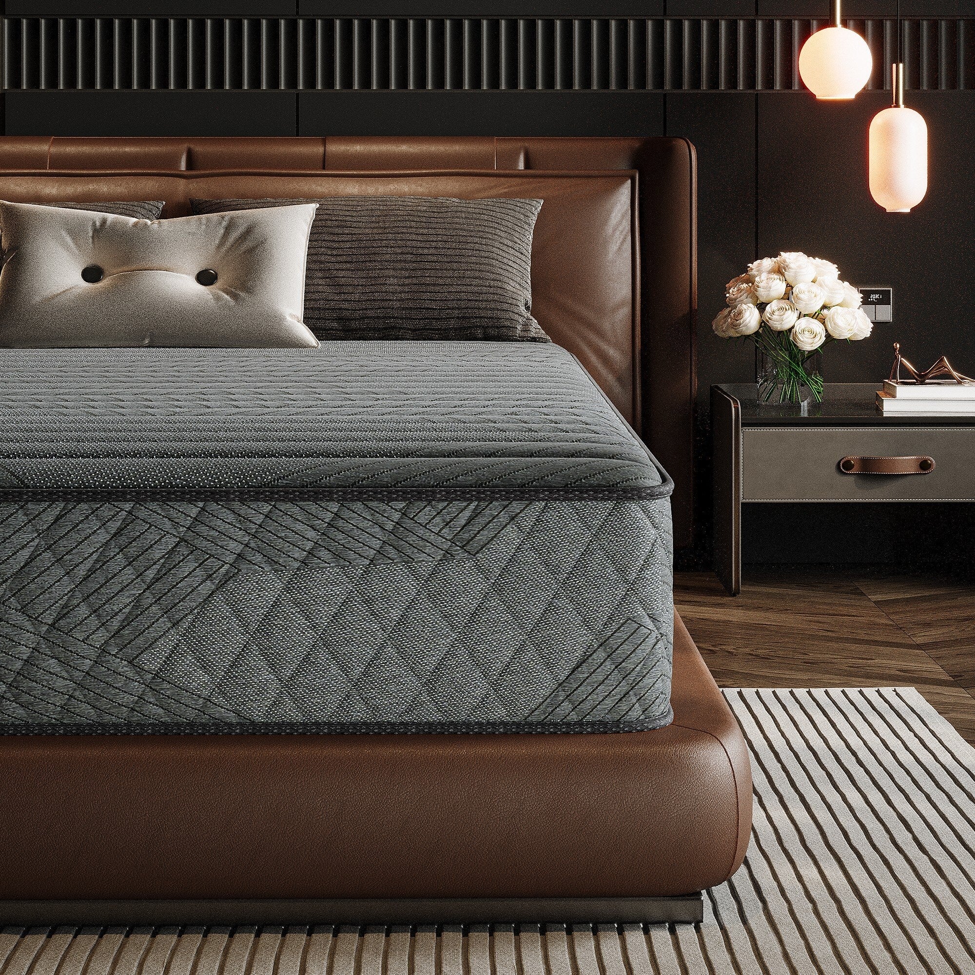 Matelas hybride SweDrea 10 po mi-ferme en mousse à mémoire de forme infusée de gel, rafraîchissant et respirant, certifié CertiPUR-US, SGS et OEKO-TEX
