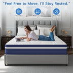 Matelas hybride à ressorts SweDrea de 25 cm, ferme et rafraîchissant, certifié CertiPUR-US, SGS et OEKO-TEX.