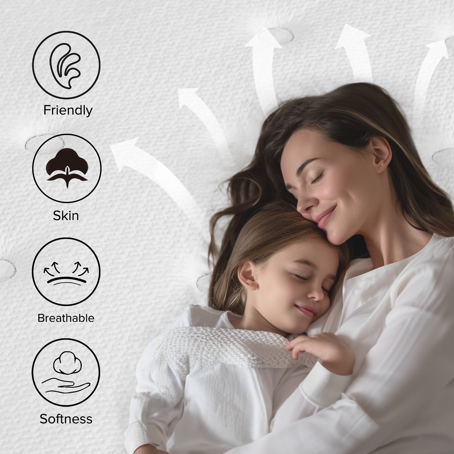 Matelas hybride en mousse à mémoire de forme SweDrea de 12 po de taille moyenne avec CertiPUR-US et Oeko-TEX, doté d'une absorption au charbon de bambou.