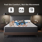 Matelas hybride à ressorts refroidissants SweDrea 12 po, fermeté moyenne, isolation des mouvements, certifié CertiPUR-US, SGS et OEKO-TEX