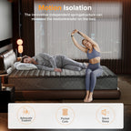 Matelas hybride SweDrea 8/12 po en mousse à mémoire de forme infusée de gel, ferme et respirant, certifié CertiPUR-US, SGS et OEKO-TEX.