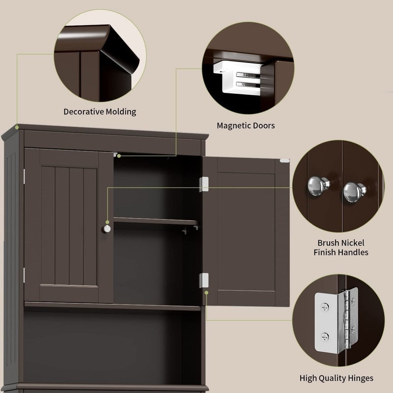 Meuble de rangement pour salle de bain, meuble de rangement pour toilettes, étagère de salle de bain au-dessus des toilettes, toilettes gain de place