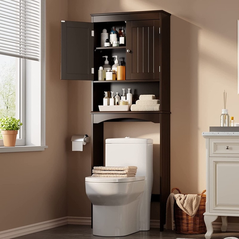 Meuble de rangement pour salle de bain, meuble de rangement pour toilettes, étagère de salle de bain au-dessus des toilettes, toilettes gain de place
