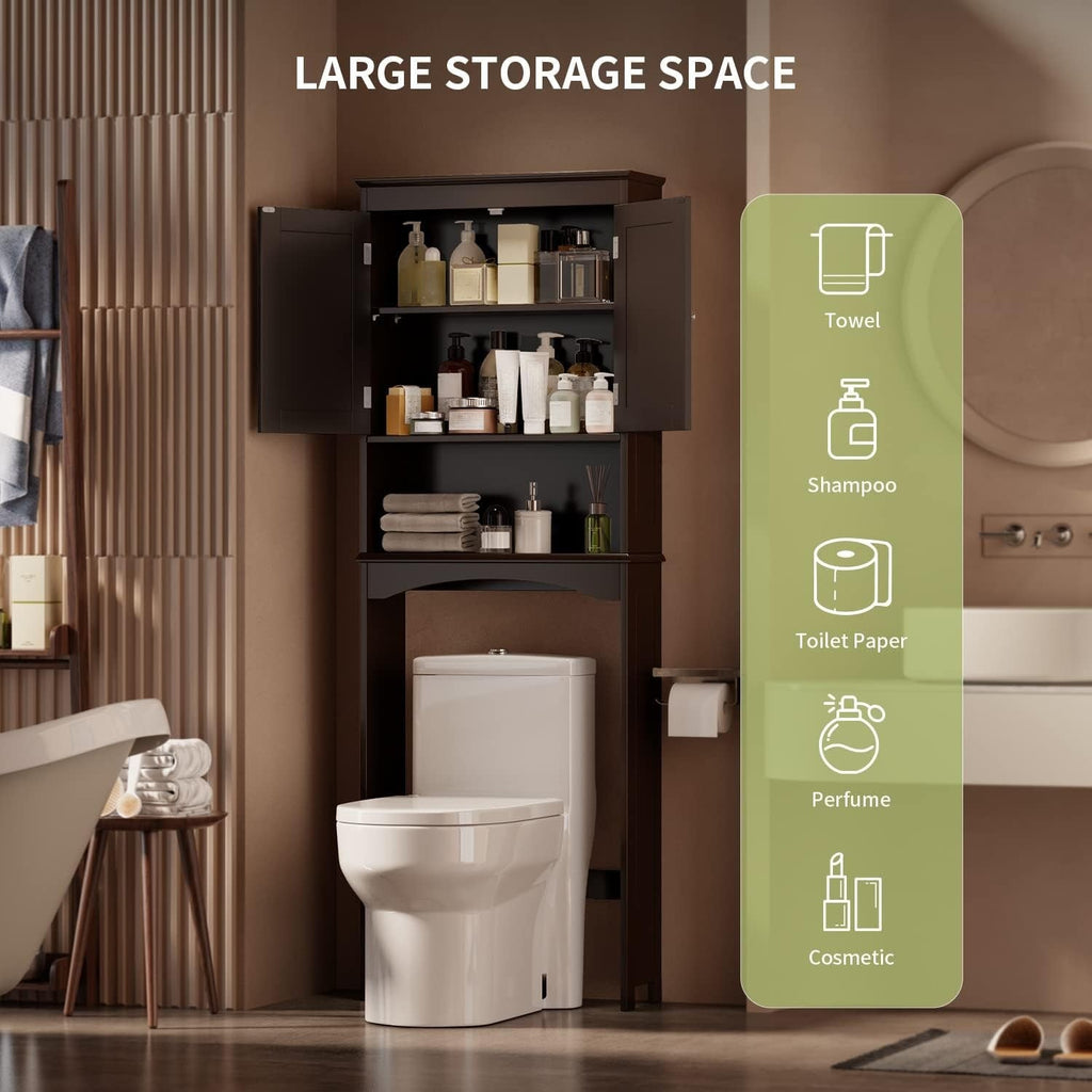Meuble de rangement pour salle de bain, meuble de rangement pour toilettes, étagère de salle de bain au-dessus des toilettes, toilettes gain de place