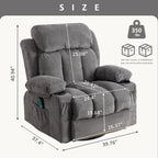 Fauteuil inclinable pivotant beige avec massage, chauffage et chargement USB