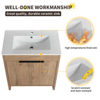 Beingnext Meuble-lavabo 24/30/36 avec porte à fermeture douce et étagère réglable