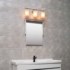 Bellevue Lydia 3 lumières 23 large lampe de salle de bain avec verre givré