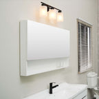 Bellevue Lydia 3 lumières 23 large lampe de salle de bain avec verre givré
