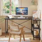 Petit bureau en L avec étagères de rangement Bureau d'ordinateur d'angle
