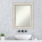 Miroir mural de salle de bain en bois biseauté - Cadre argenté Treillis - Argent Treillis
