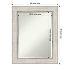 Miroir mural de salle de bain en bois biseauté - Cadre argenté Treillis - Argent Treillis