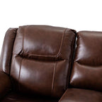 Ensemble de canapés inclinables manuels en cuir véritable de style moderne du milieu du siècle