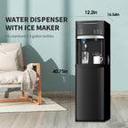 Distributeurs d'eau chaude et froide 3 en 1 noirs avec machine à glaçons