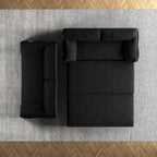 Canapé-lit gigogne 3-en-1 en velours noir 63,8 avec rangement latéral pour le salon