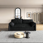 Canapé-lit gigogne 3-en-1 en velours noir 63,8 avec rangement latéral pour le salon