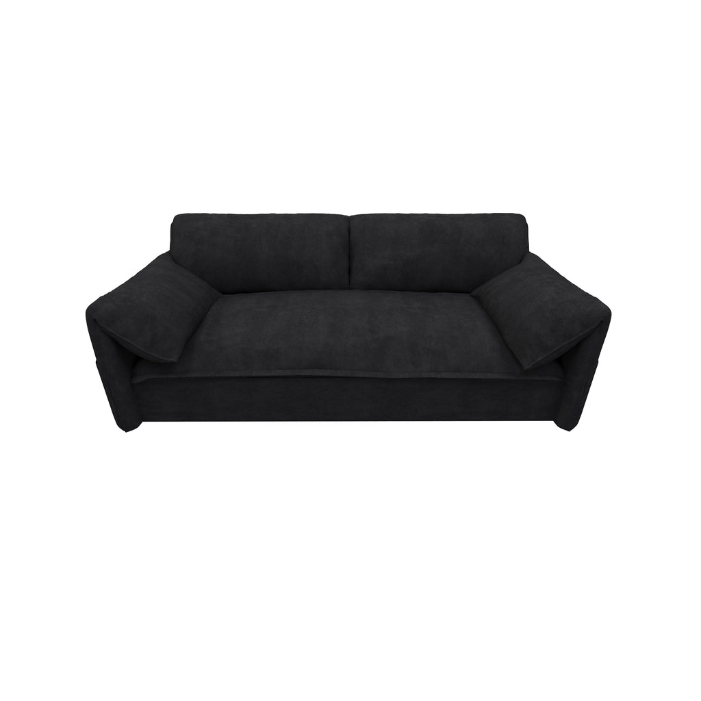 Canapé-lit gigogne 3-en-1 en velours noir 63,8 avec rangement latéral pour le salon