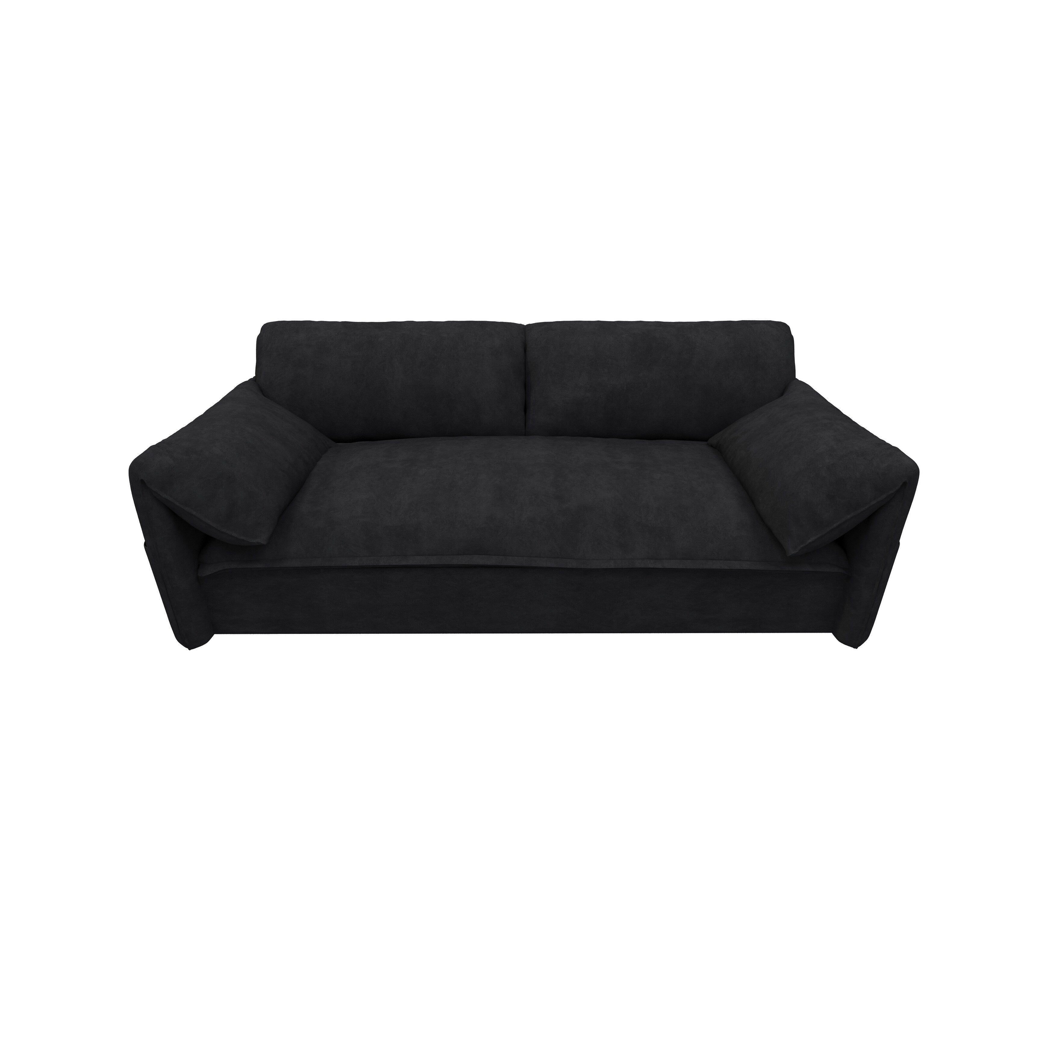 Canapé-lit gigogne 3-en-1 en velours noir 63,8 avec rangement latéral pour le salon