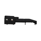 Canapé-lit gigogne 3-en-1 en velours noir 63,8 avec rangement latéral pour le salon