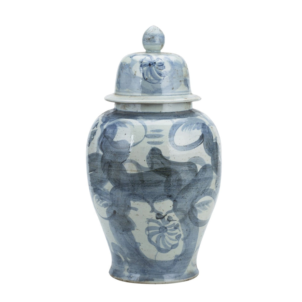 Pot de fleurs Silla en porcelaine bleue et blanche