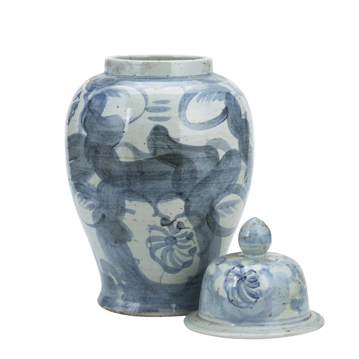 Pot de fleurs Silla en porcelaine bleue et blanche