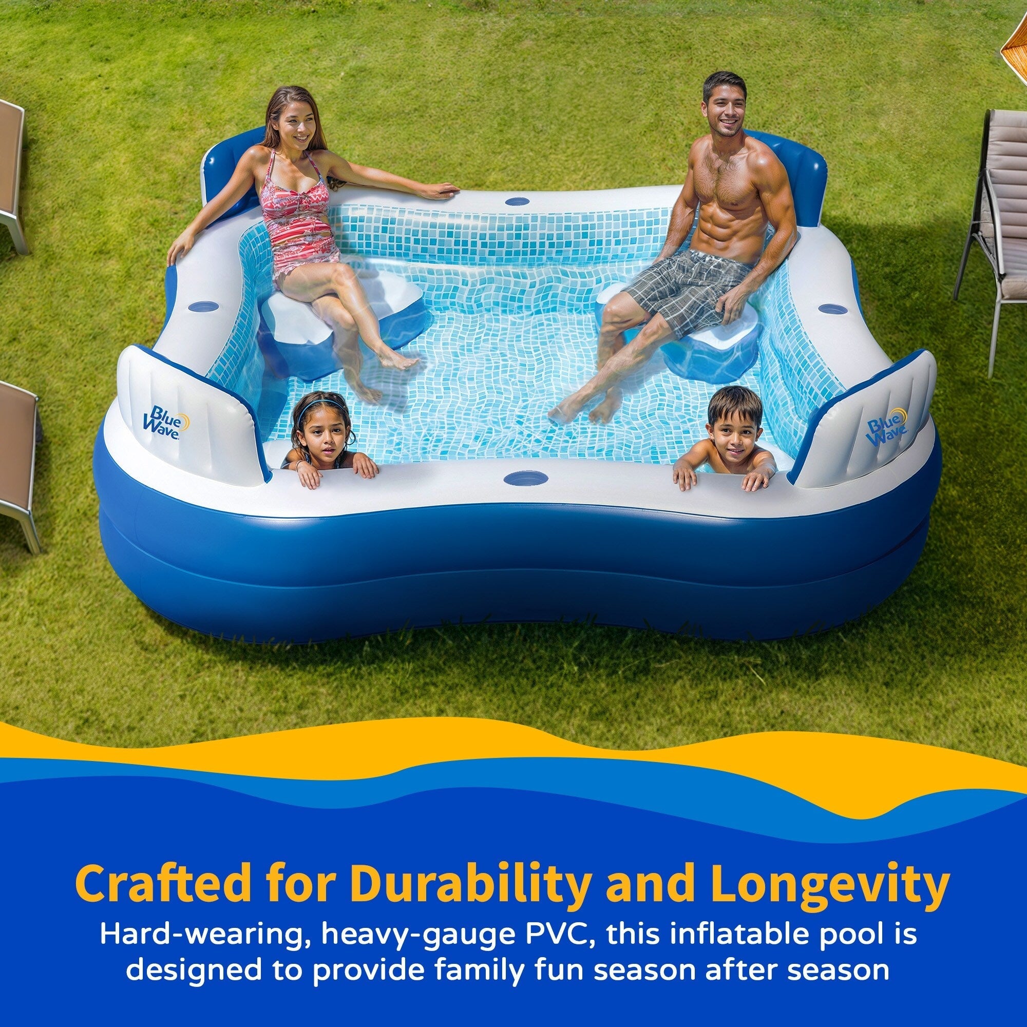 Piscine gonflable Blue Wave Premier avec couverture - Taille unique