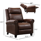 Fauteuil inclinable en cuir véritable avec accoudoirs et dossier confortables