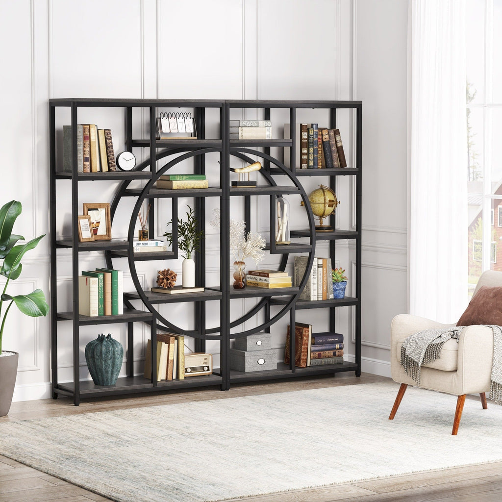 Bibliothèque industrielle à 5 étagères pour chambre, salon, bureau