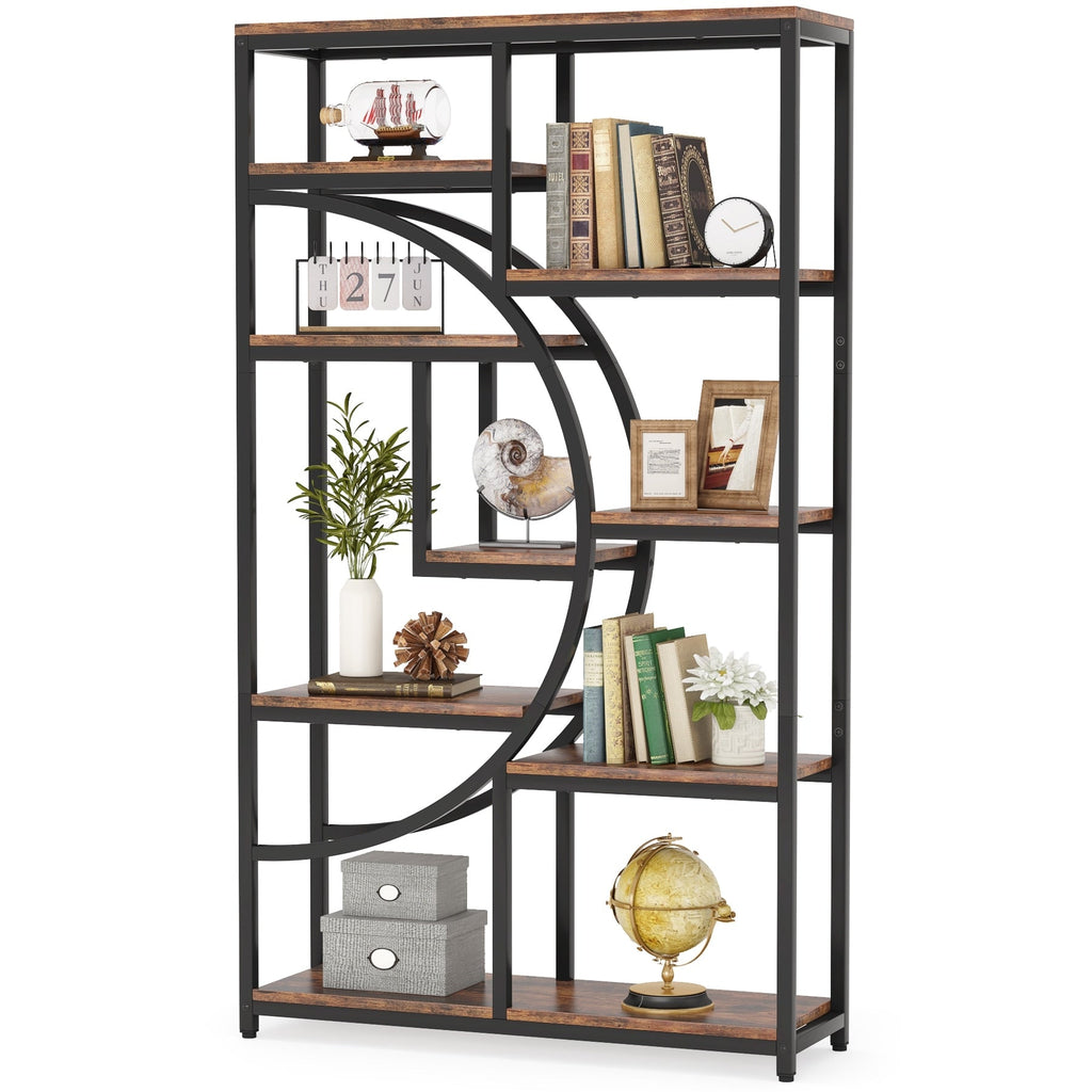 Bibliothèque industrielle à 5 étagères pour chambre, salon, bureau