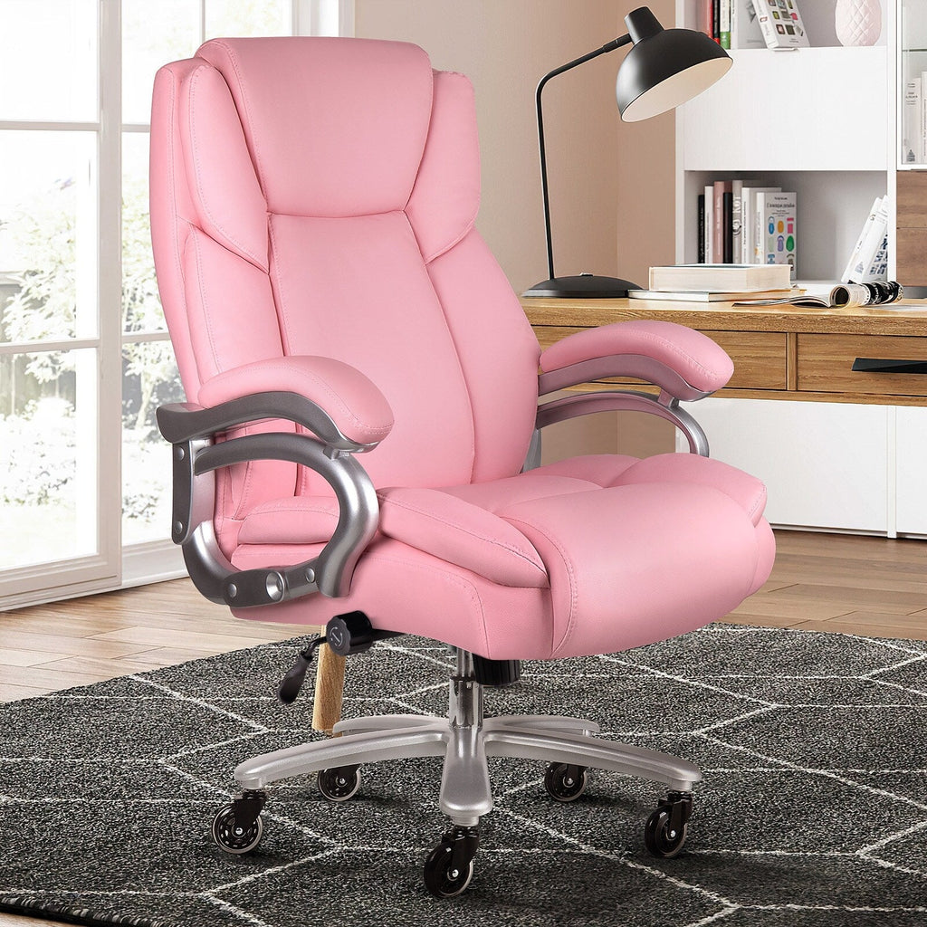 Chaise de bureau exécutive Bossin Big and Tall, chaise ergonomique à support lombaire réglable de 500 lb avec dossier haut en cuir PU pour ordinateur