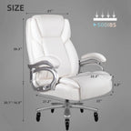 Chaise de bureau exécutive Bossin Big and Tall, chaise ergonomique à support lombaire réglable de 500 lb avec dossier haut en cuir PU pour ordinateur