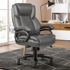 Chaise de bureau exécutive Bossin Big and Tall, chaise ergonomique à support lombaire réglable de 500 lb avec dossier haut en cuir PU pour ordinateur