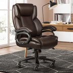 Chaise de bureau exécutive Bossin Big and Tall, chaise ergonomique à support lombaire réglable de 500 lb avec dossier haut en cuir PU pour ordinateur