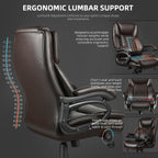 Chaise de bureau exécutive Bossin Big and Tall, chaise ergonomique à support lombaire réglable de 500 lb avec dossier haut en cuir PU pour ordinateur