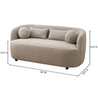 Causeuse 2 places rembourrée KINWELL Boucle avec oreillers